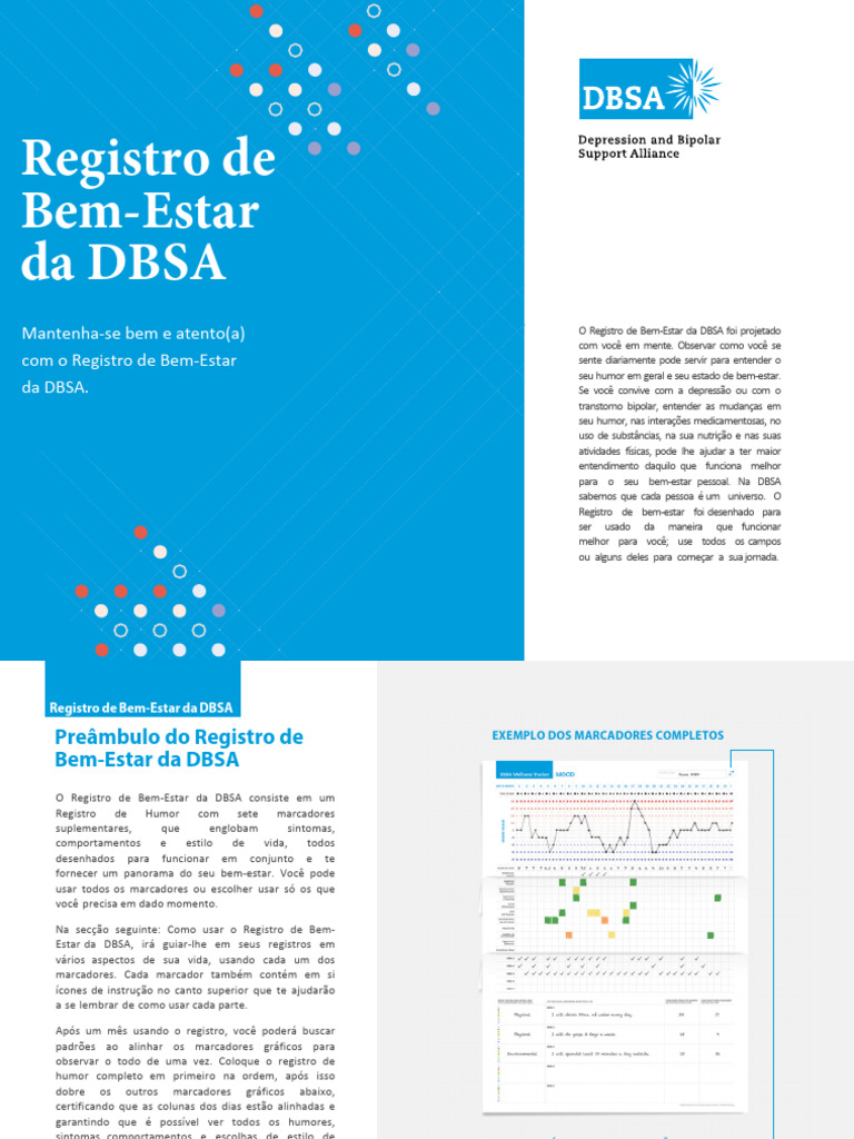 Registro de Bem-Estar DBSA: Guia Prático | PDF | Depressão | Ansiedade