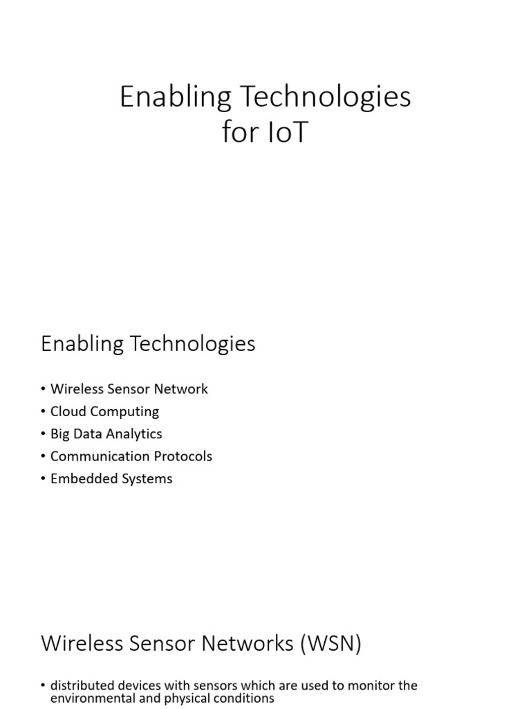LEC-1-Enabling Technologies For IoT | PDF | Computer Network | Internet ...
