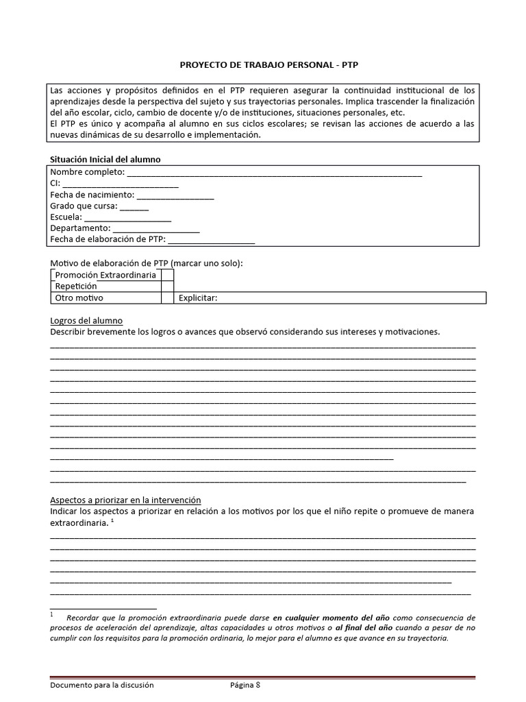 Planilla PTP | PDF | Enseñando | Evaluación