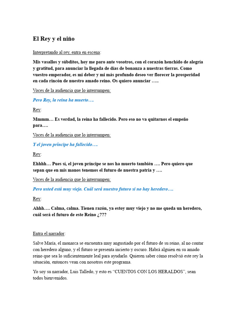El Rey y El Niño - Texto | PDF