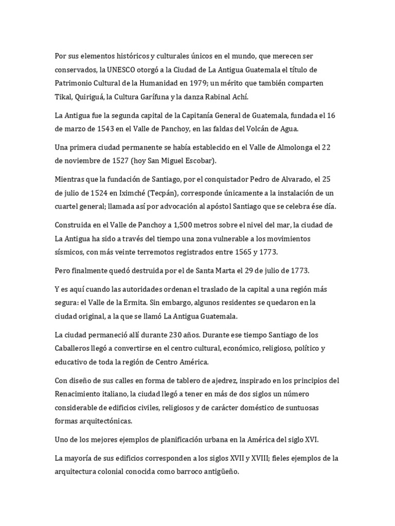 Historia De Antigua Guatemala Pdf Guatemala