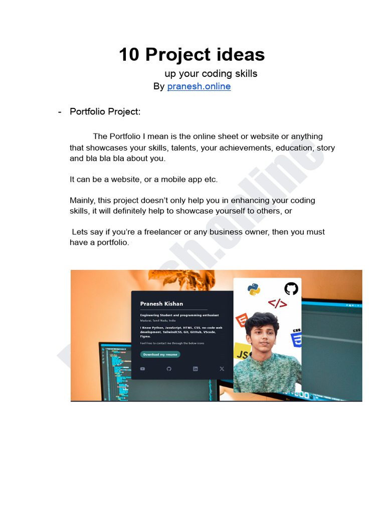 10 Beginner Coding Project Ideas | PDF | Information Technology ...