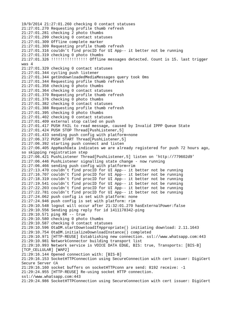 WhatsApp Push Notification Log Analysis | PDF | Application Layer ...