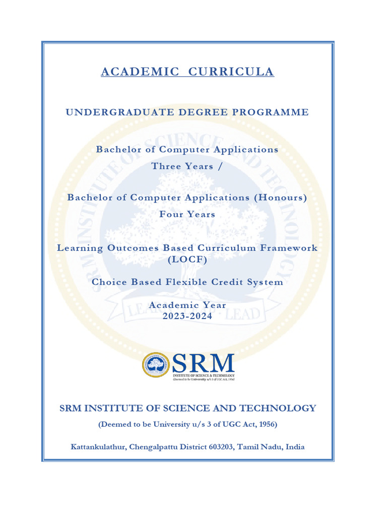 BCA Curriculum Overview 2023-2024 | PDF | Computer Programming | Computing