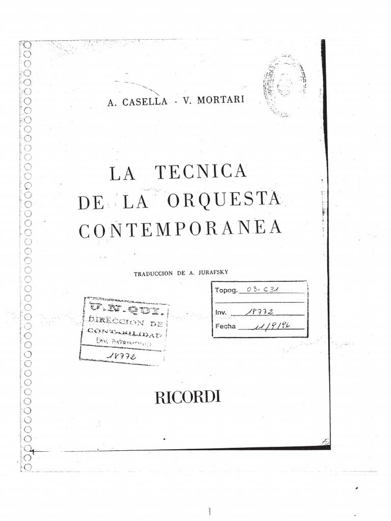 La tecnica de la orquesta contemporanea casella mortari pdf
