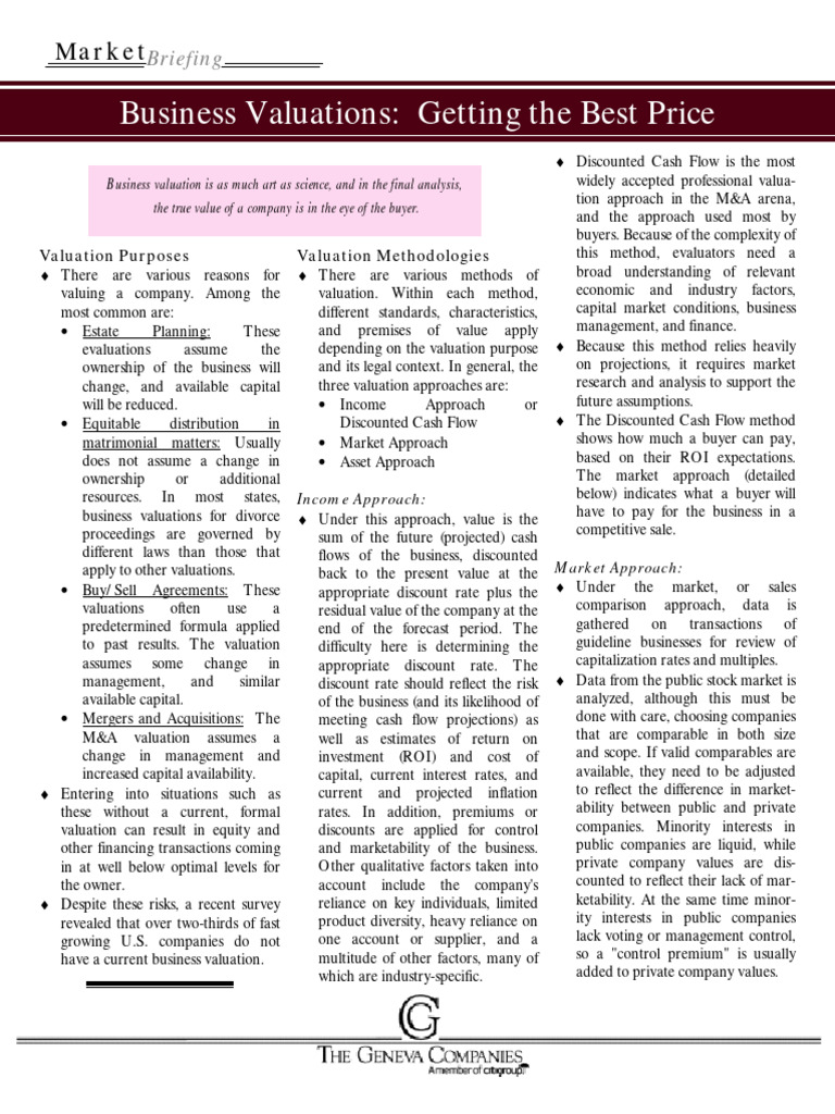 Business Valuation Strategies for Profit | PDF | Business Valuation ...