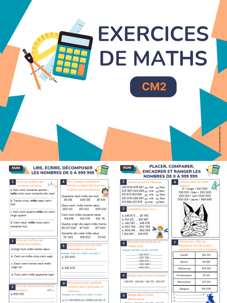 Exercices de maths CM2 à imprimer | PDF | Nuage interstellaire local ...