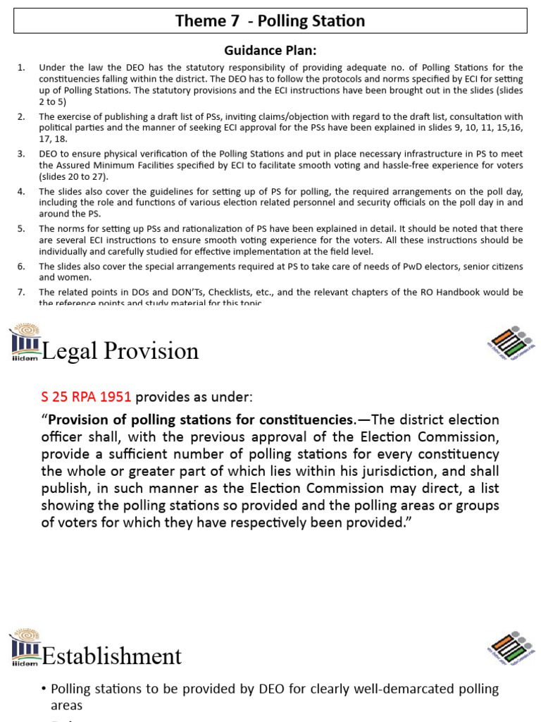 Polling Station Setup Guidelines and Procedures | PDF | Voting | Elections