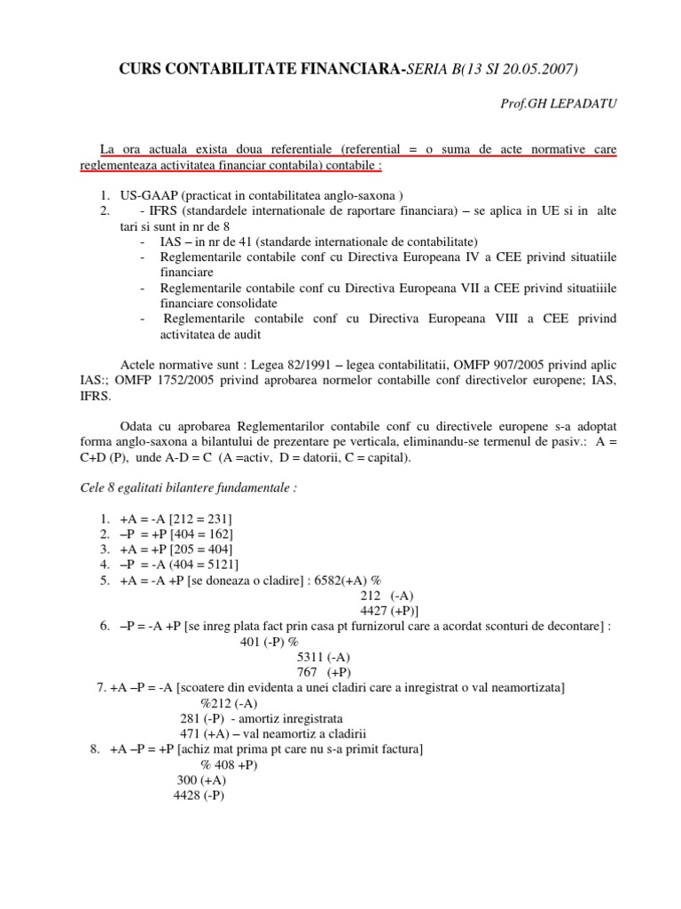 Contabilitate Financiara | PDF