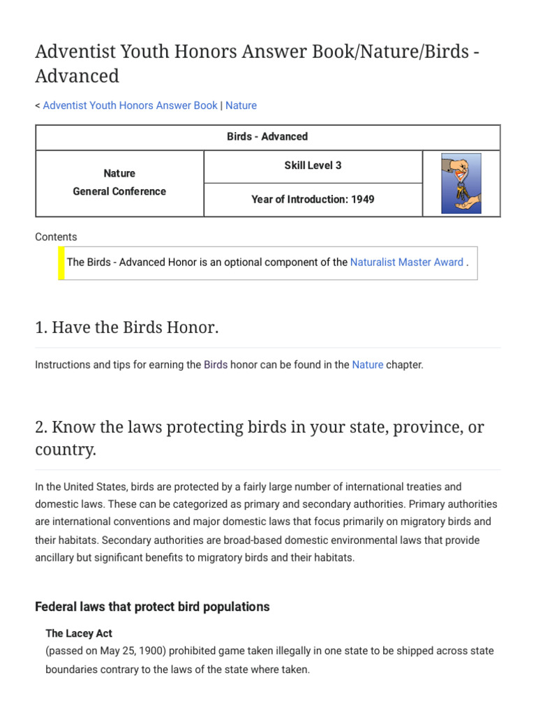 Birds Honor Answer Key for Pathfinders | PDF | Science & Mathematics