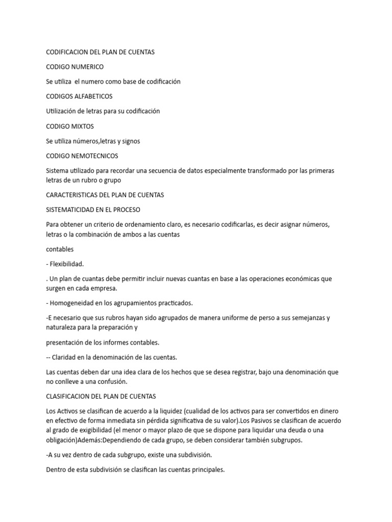 Codificacion Del Plan de Cuentas | PDF | Contabilidad | Business