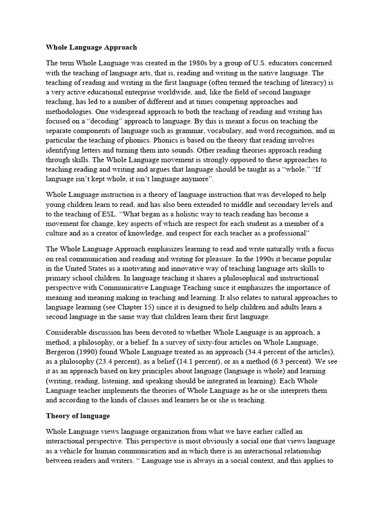 Whole language approach pdf constructivism philosophy of education