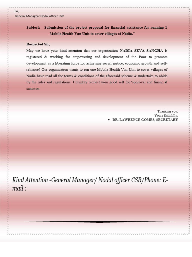 Mobile Health Van for Nadia Villages | PDF | Health Care | Patient