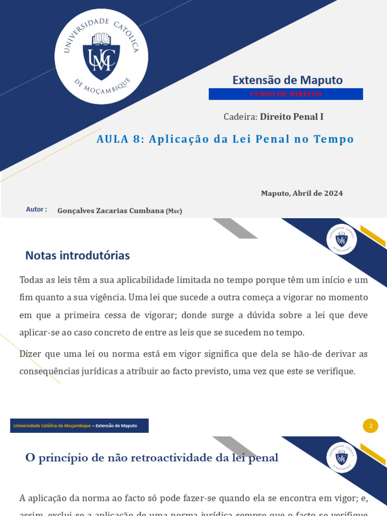 Princípios da Lei Penal no Tempo | PDF | Crimes | Crime e Violência