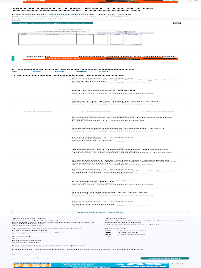 Formato Factura Proveedor Informal