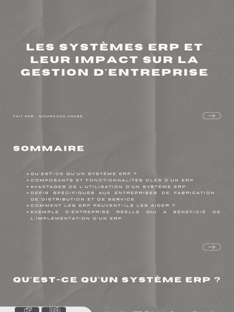Impact des ERP sur la gestion d'entreprise | PDF | Progiciel de gestion ...