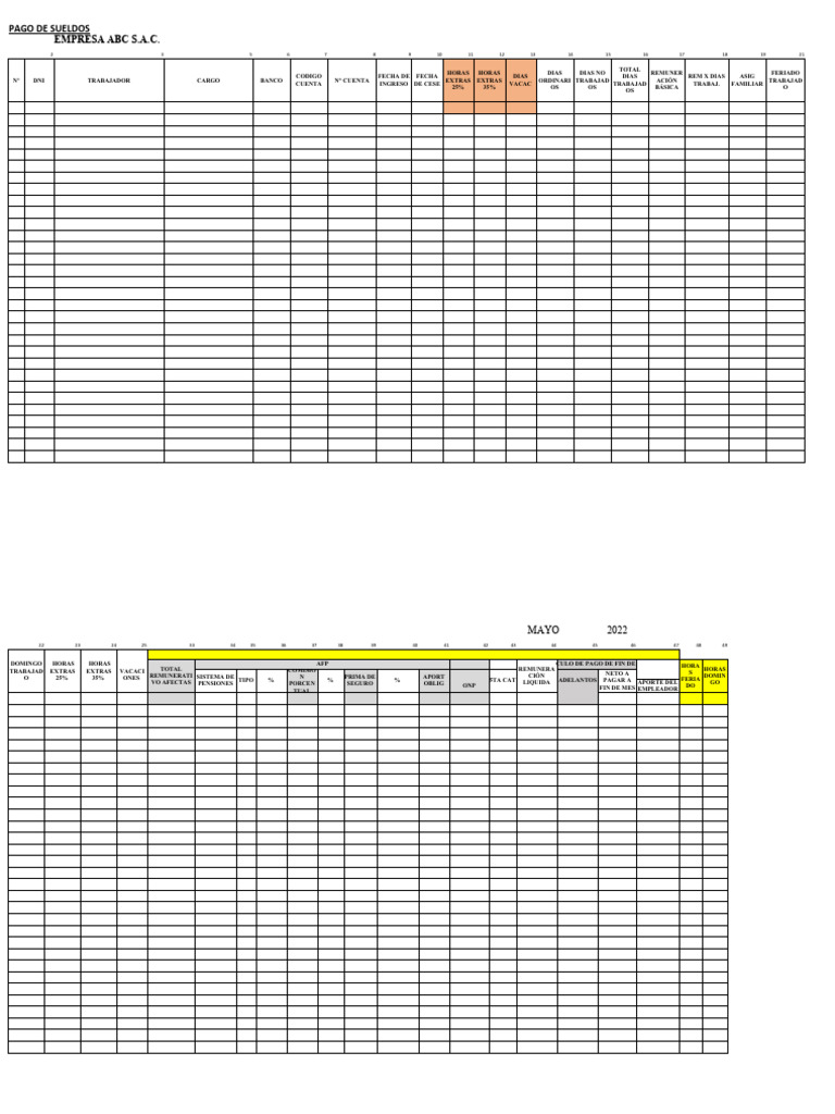 Formato de Planilla | PDF