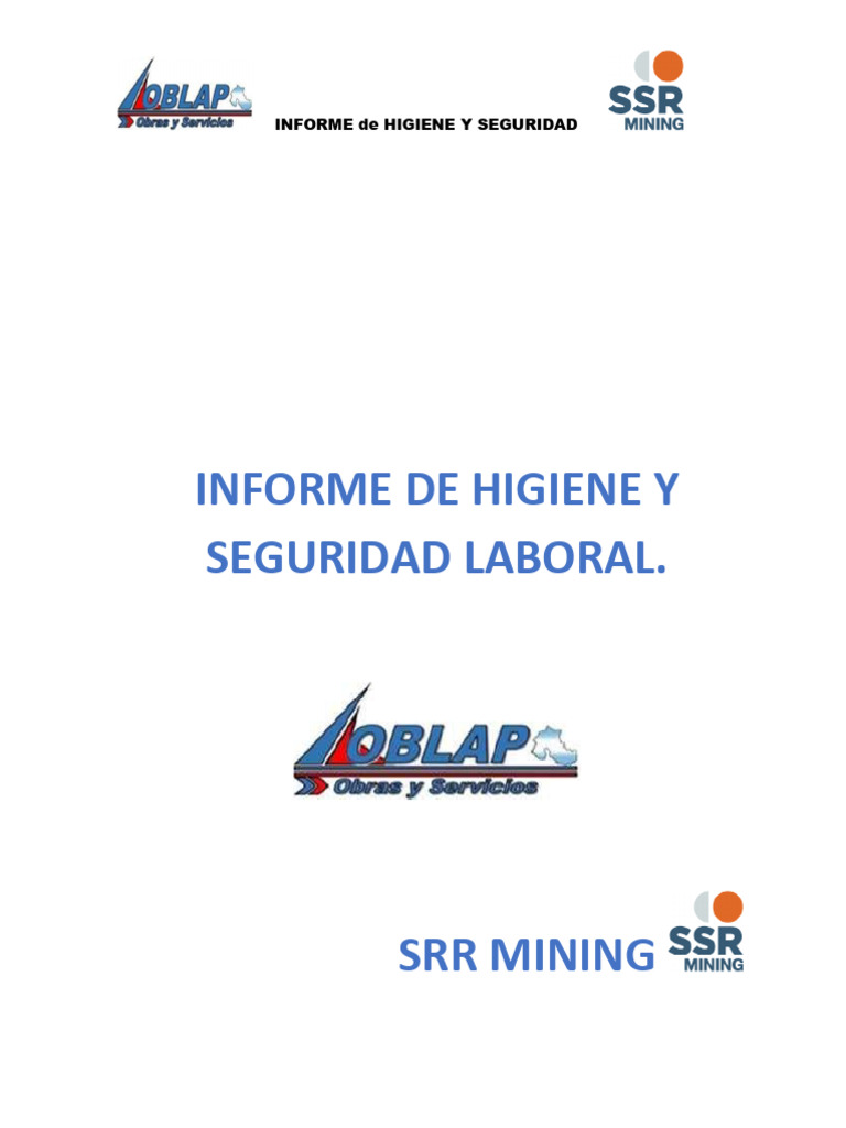 Informe de Higiene y Seguridad Laboral | PDF | Seguridad y salud ...