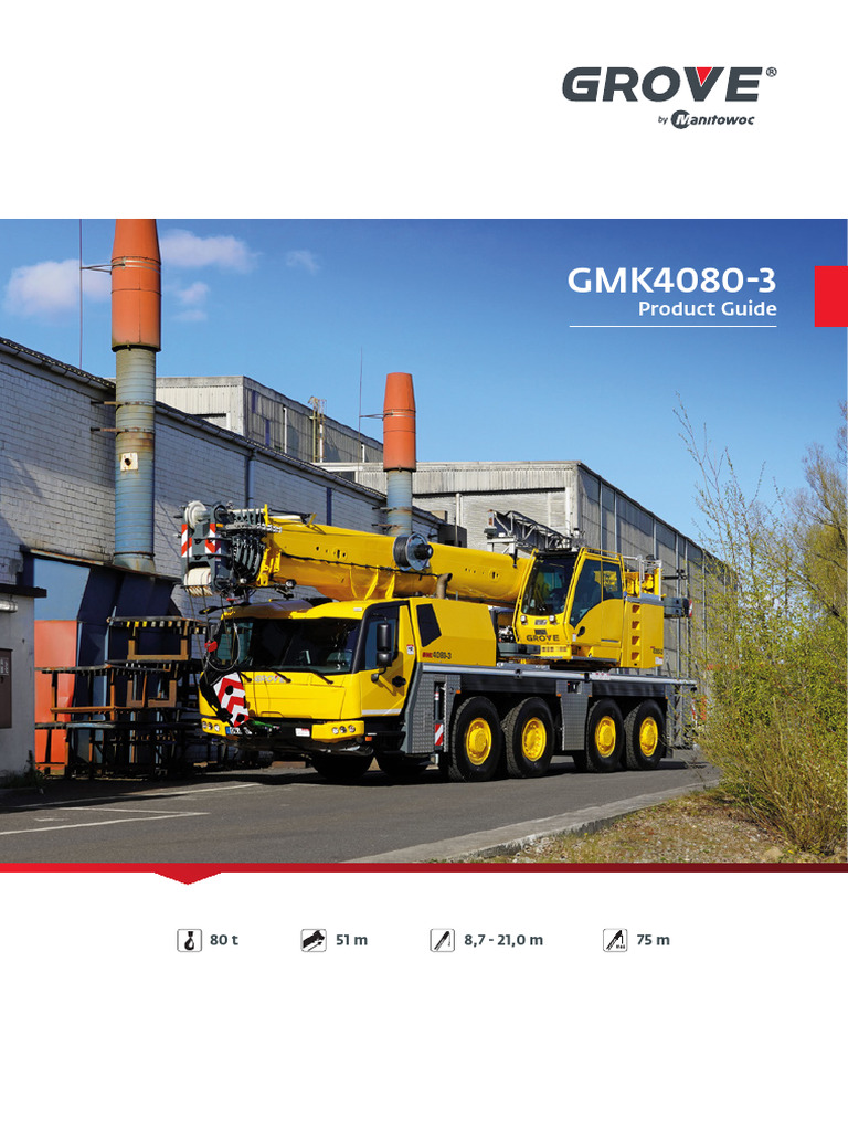 Manitowoc Grove GMK4080-3 - Loading Chart (80 T) | PDF