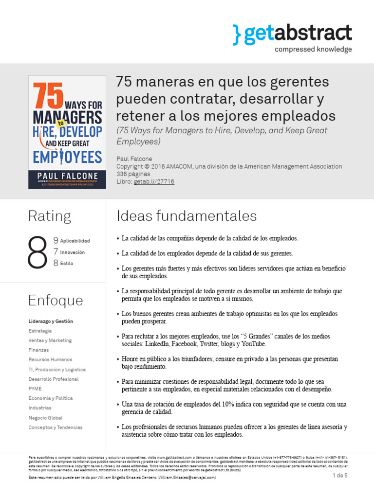75 Estrategias para Gerentes Efectivos | PDF | Liderazgo | Gestión de ...