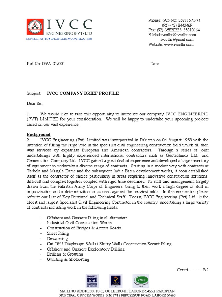 IVCC Engineering Company Overview | PDF | Deep Foundation | Engineering