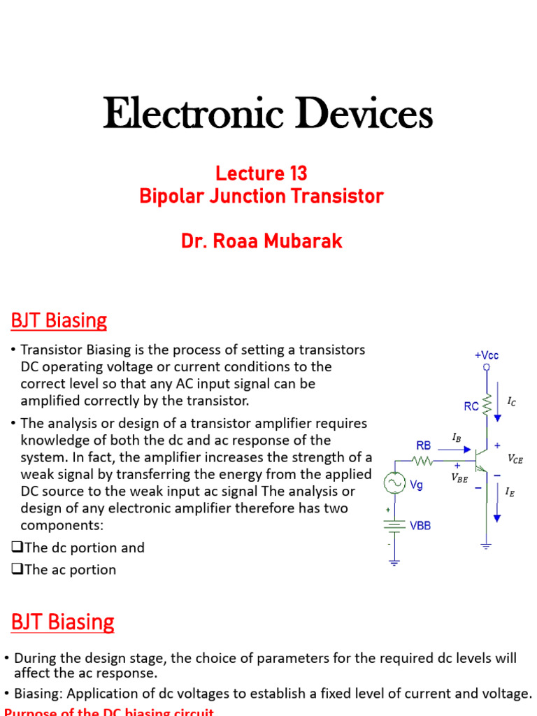 BJT Biasing Techniques Explained | PDF | Electrical Network | Bipolar ...