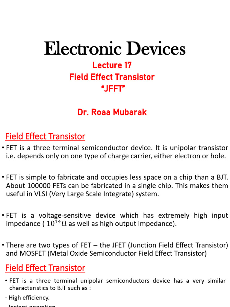 Field Effect Transistor Overview | PDF | Field Effect Transistor ...