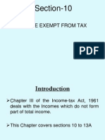 Section-10: Income Exempt From Tax