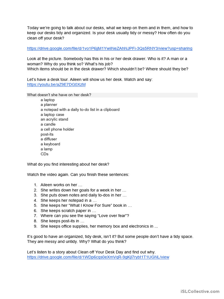 Organizing Your Lesson Desk | PDF | Desk