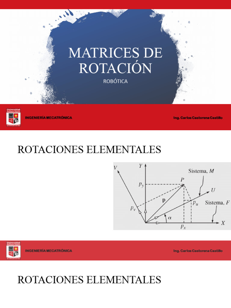 Matrices de Rotación en Robótica | PDF