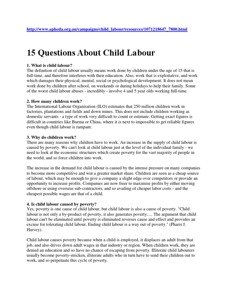 child labor introduction research paper