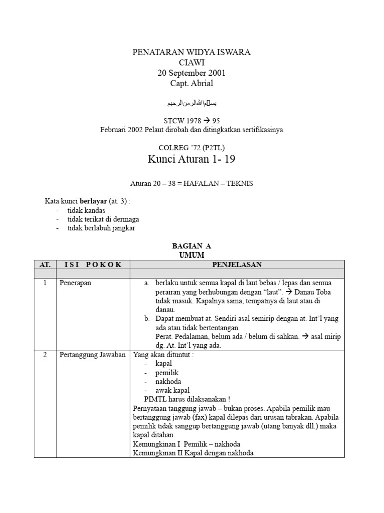 Aturan P2TL dan Navigasi Kapal | PDF