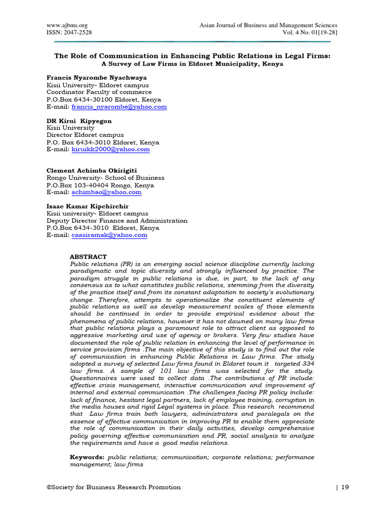 Enhancing PR in Law Firms Through Communication | PDF | Public ...