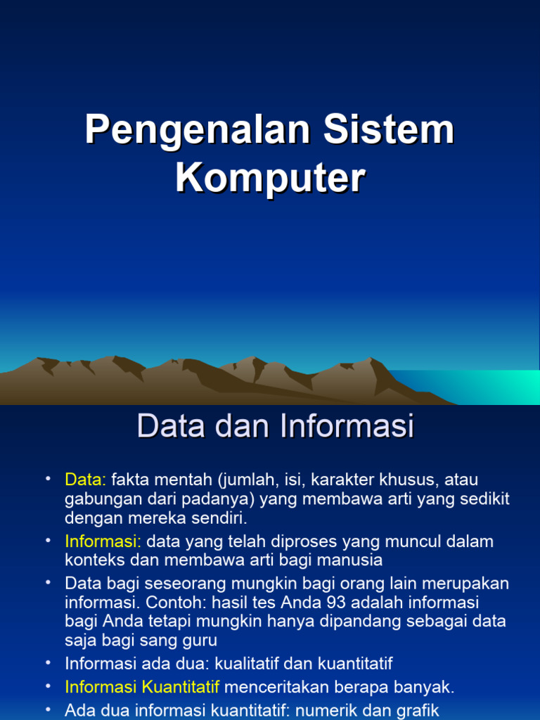 Pengenalan Sistem Informasi dan Komputer | PDF | Komputer