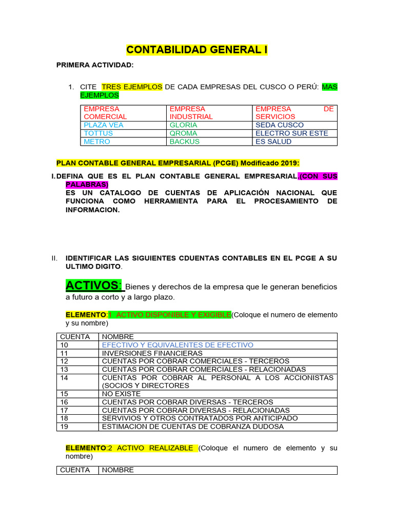 Plan Contable Empresarial Perú | PDF | Contabilidad | Business