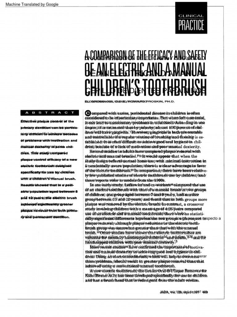 A COMPARISON OF THE EFFICACY AND SAFETY Traductor | PDF | Cepillo de ...