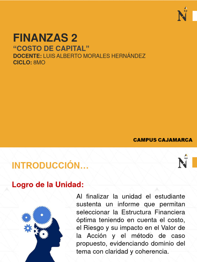 Costo de Capital en Finanzas Empresariales | PDF | Compartir (Finanzas ...