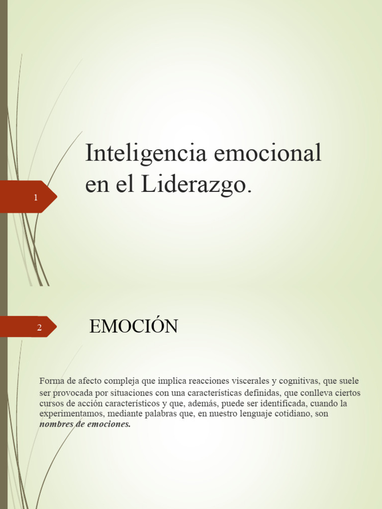 Inteligencia Emocional en Liderazgo | PDF | Las emociones | Empatía