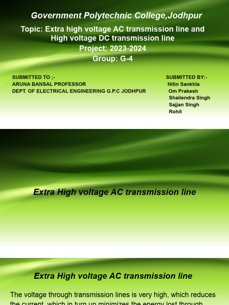 EHVAC & HVDC Transmission Overview | PDF | High Voltage Direct Current ...