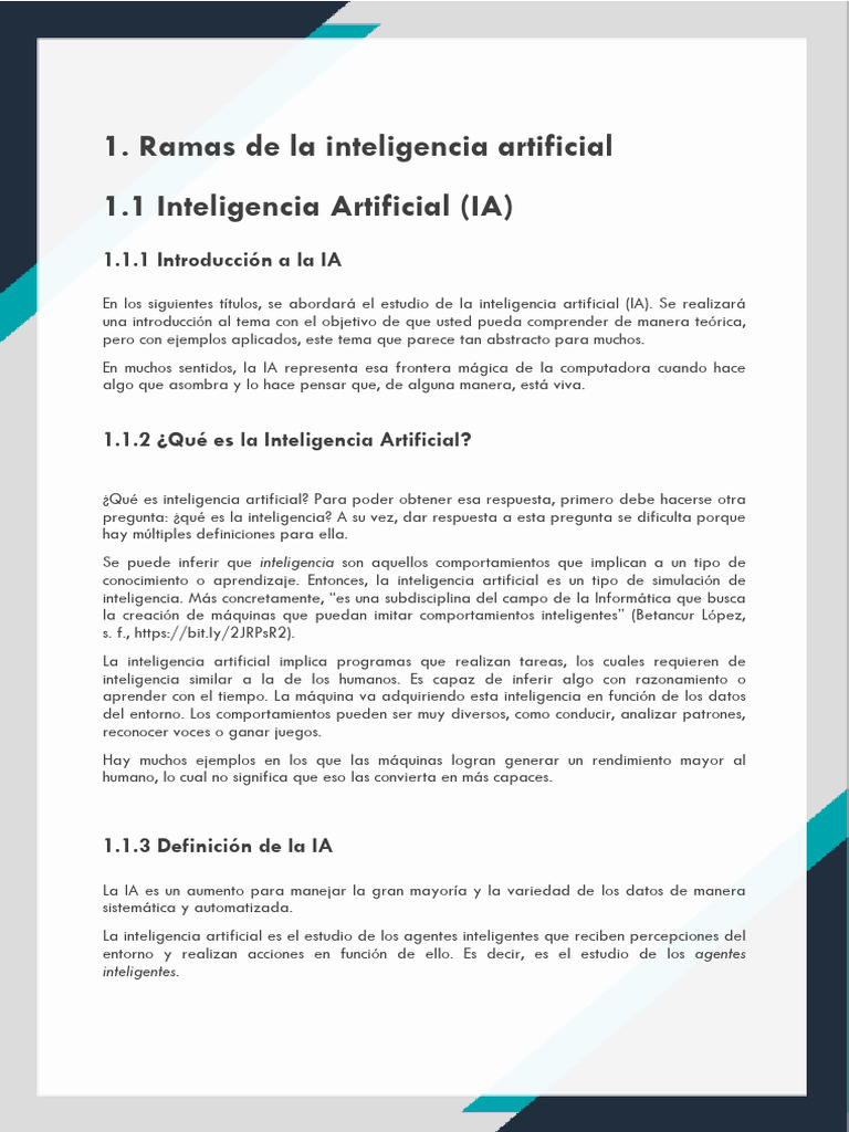 Introducción a la Inteligencia Artificial | PDF | Inteligencia ...