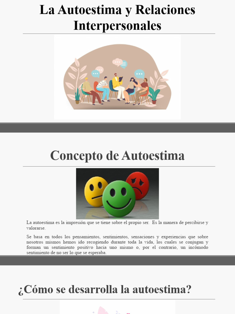 La Autoestima y Relaciones Interpersonales | PDF | Autoestima | Actitud ...