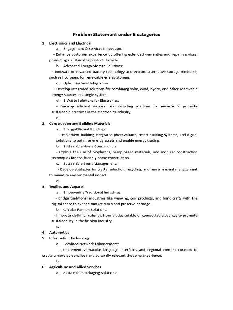 Problem Statements - SBA | PDF | Agriculture | Biotechnology