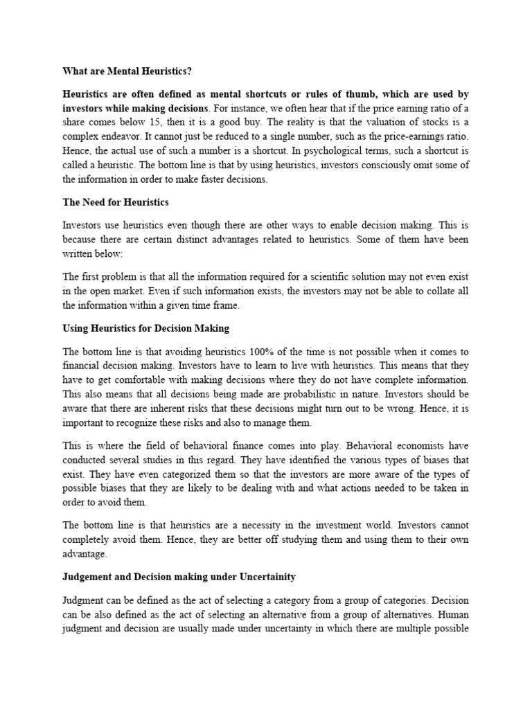 What Are Mental Heuristics | PDF | Heuristic | Cognitive Science