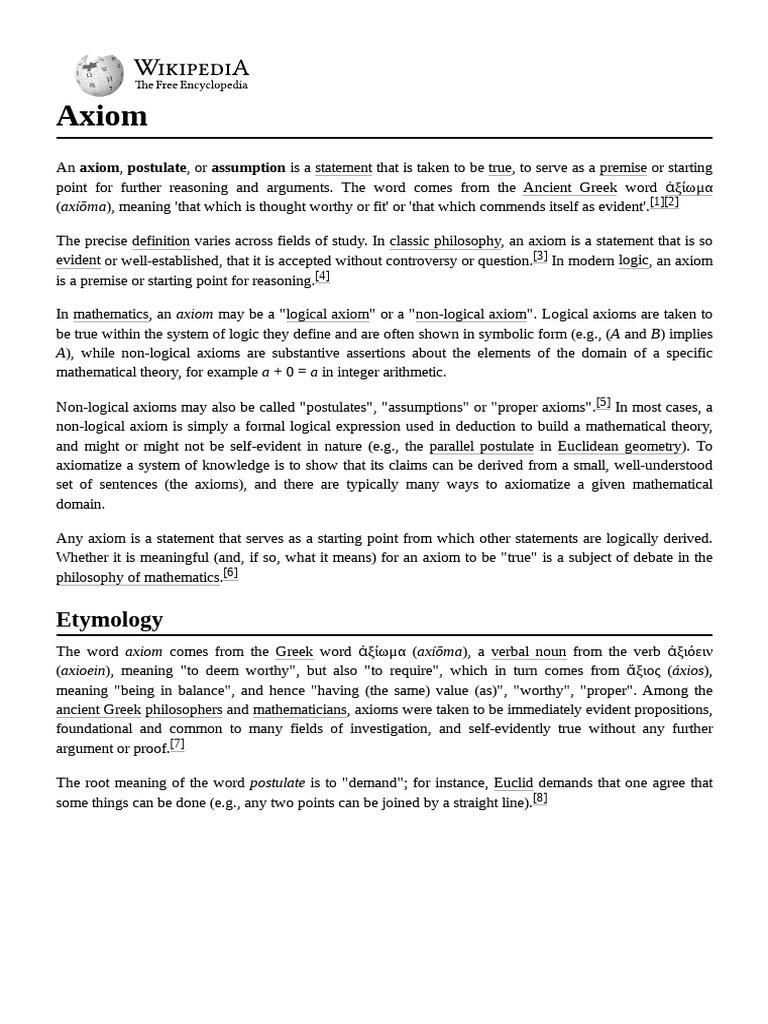 Axiom | PDF | Axiom | First Order Logic