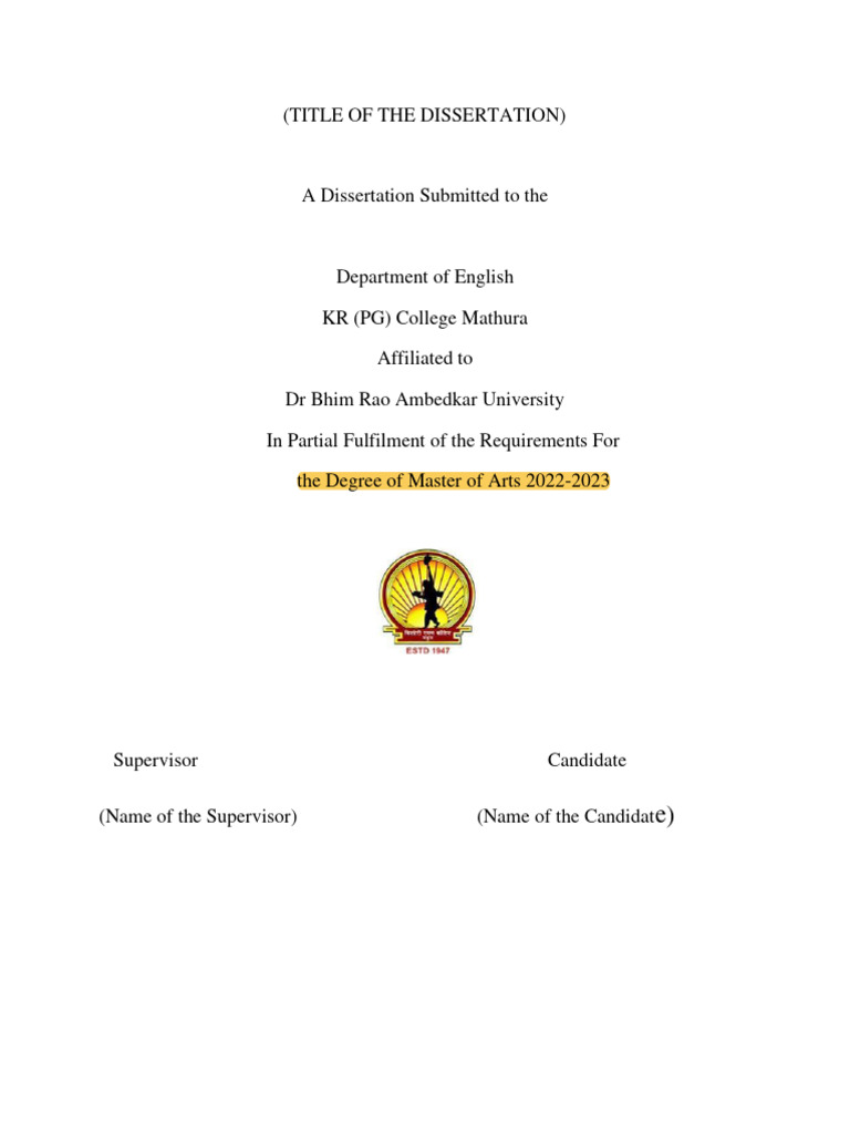 MA Dissertation in English 2022-2023 | PDF
