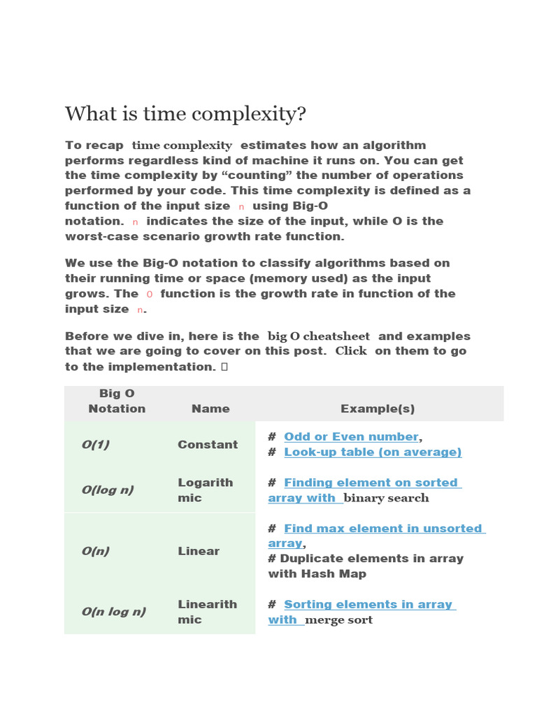 Different Complexities With Suitable Examples | PDF | Time Complexity ...