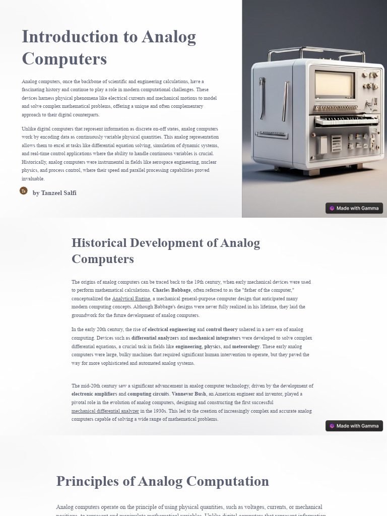 Overview of Analog Computers and Applications | PDF | Simulation ...