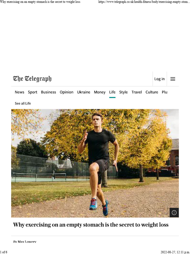 Empty Stomach Exercising | PDF