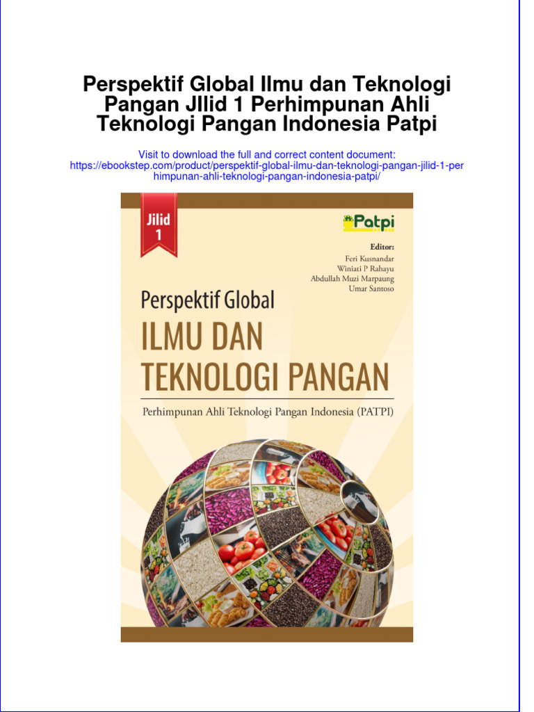 Perspektif Global Ilmu Dan Teknologi Pangan JIlid 1 Perhimpunan Ahli ...