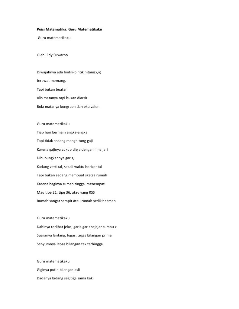 Puisi Matematika | PDF